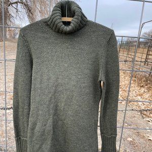 Banana Republic Women's Italian Merino Wool Sage Green Turtleneck Sweater Size M
